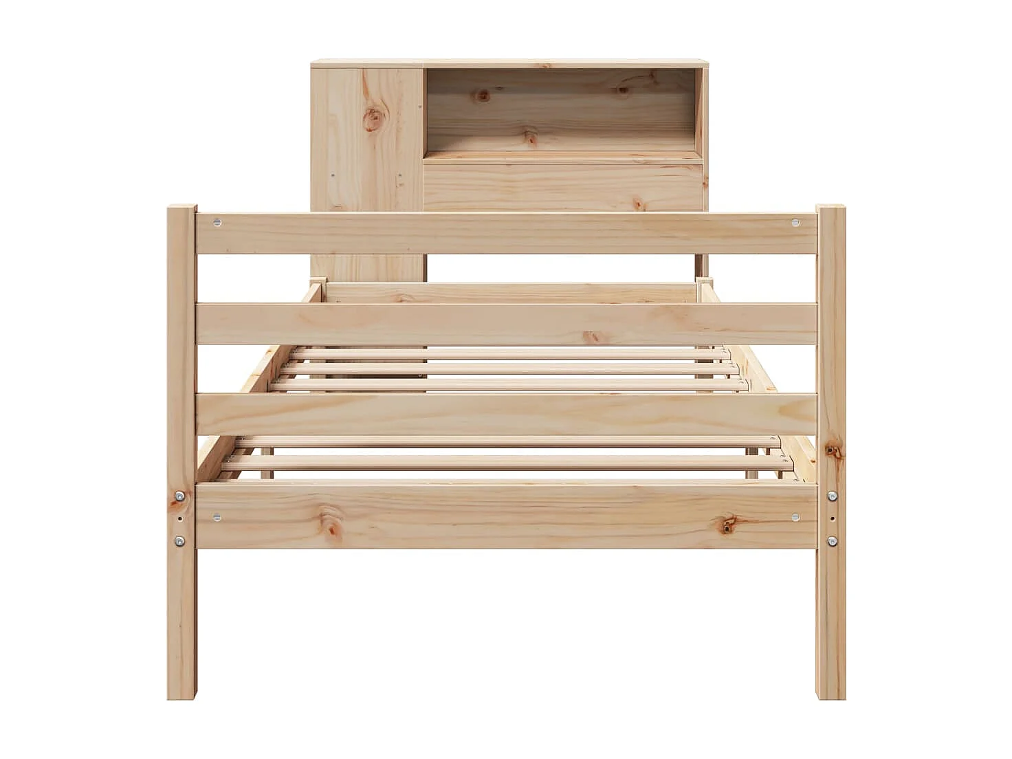 Lit bibliothèque sans matelas 90x200 cm bois de pin massif