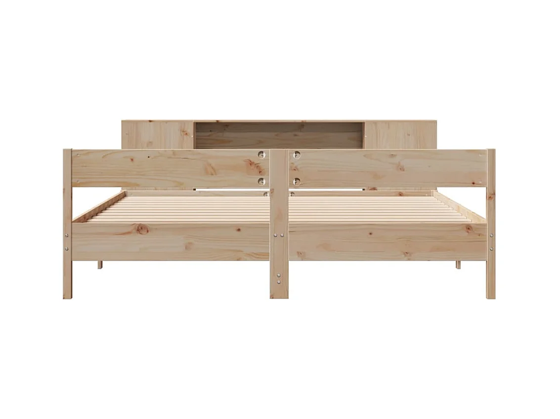 Letto Libreria senza Materasso 200x200 cm in Legno di Pino