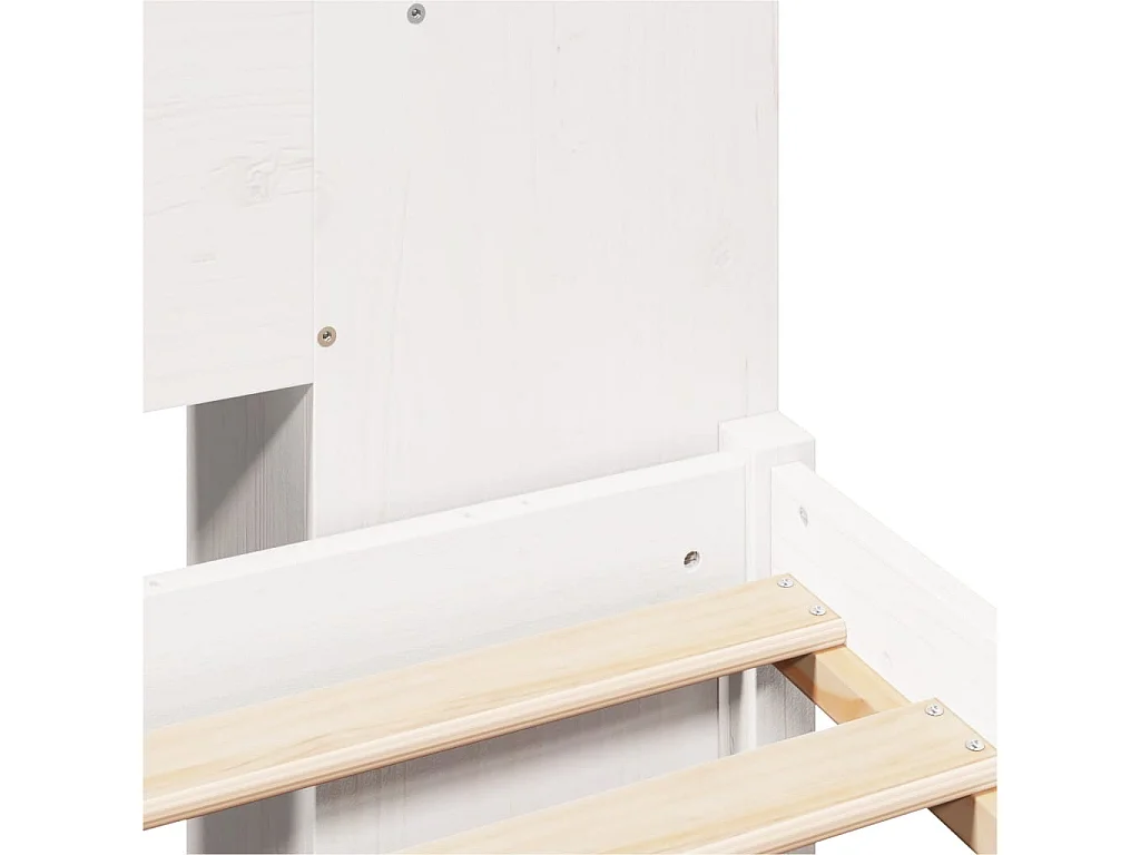 Lit bibliothèque sans matelas blanc 180x200 cm bois pin massif