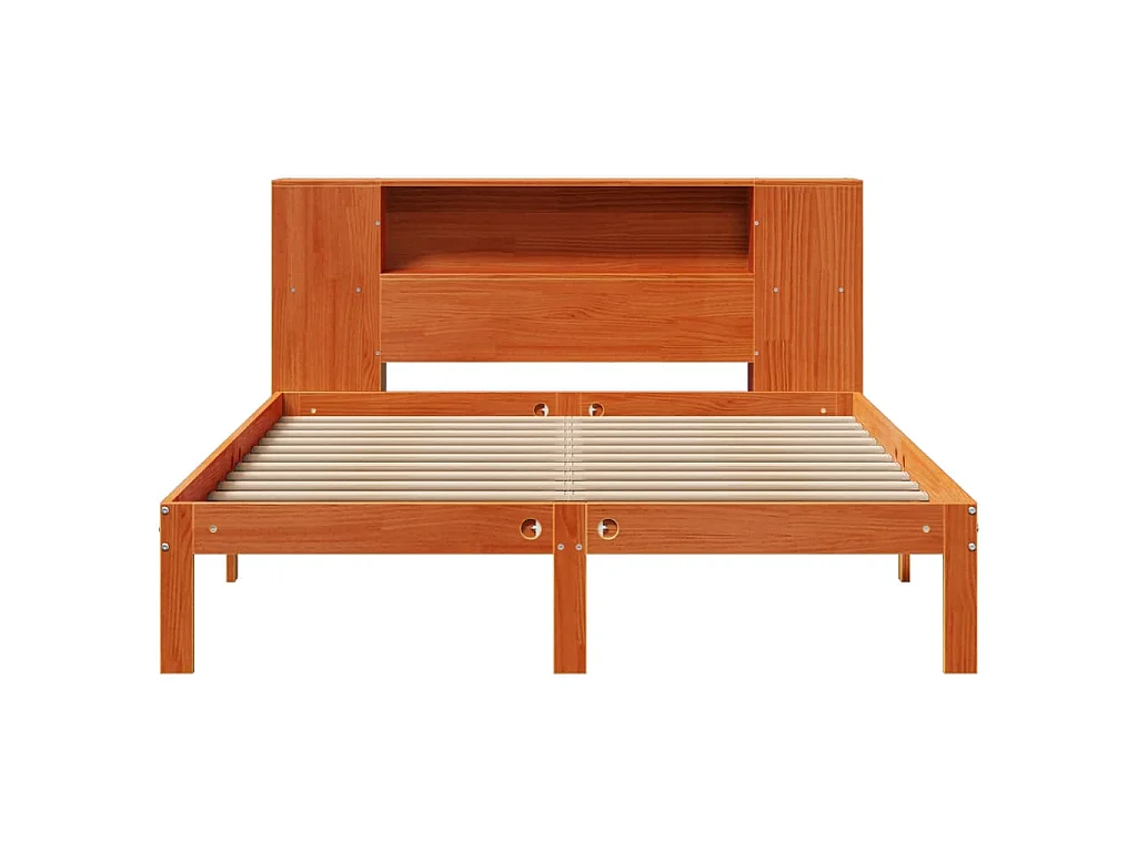 Cama com estante sem colchão 140x190 cm pinho maciço