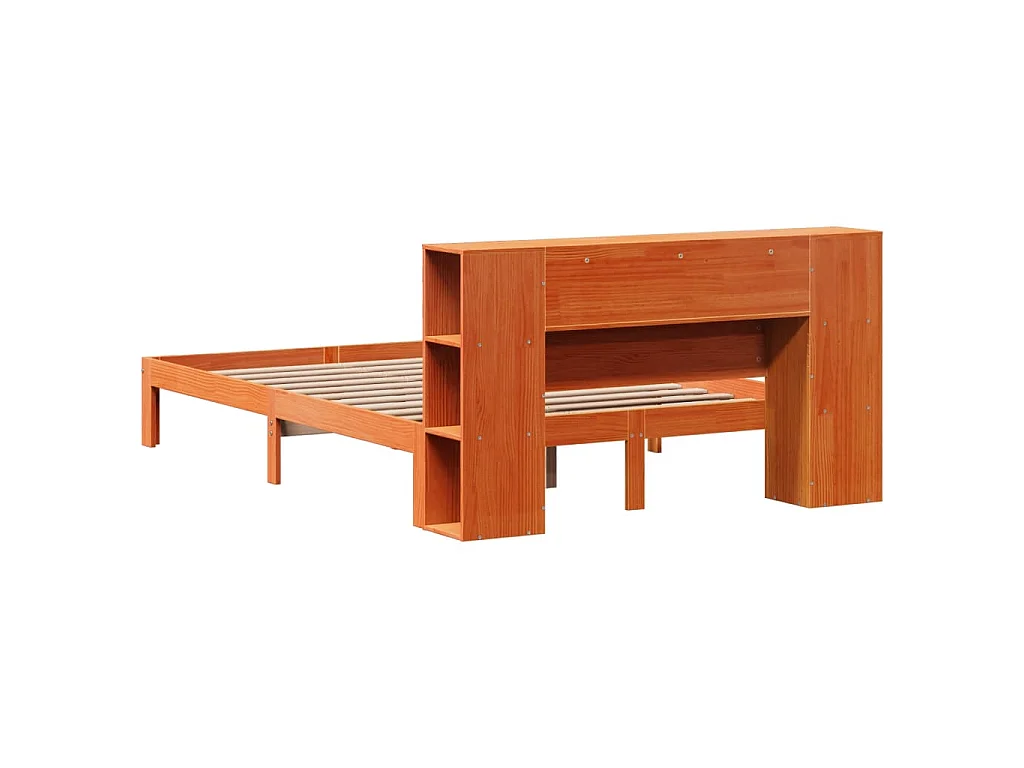 Cama com estante sem colchão 140x190 cm pinho maciço