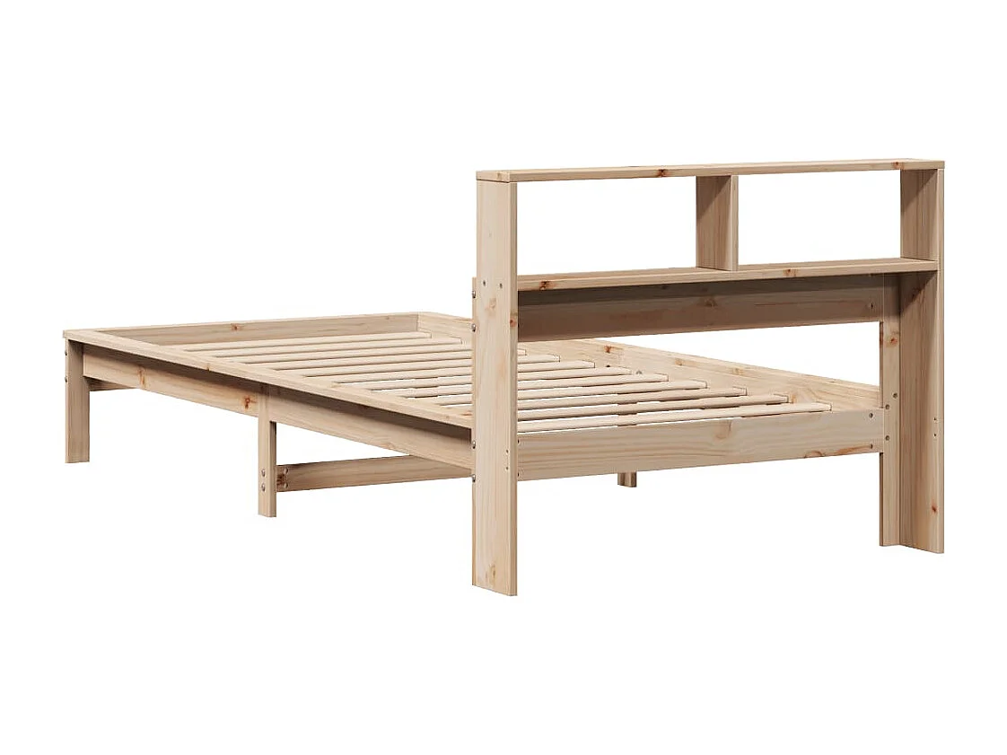 Lit bibliothèque sans matelas 75x190 cm bois de pin massif