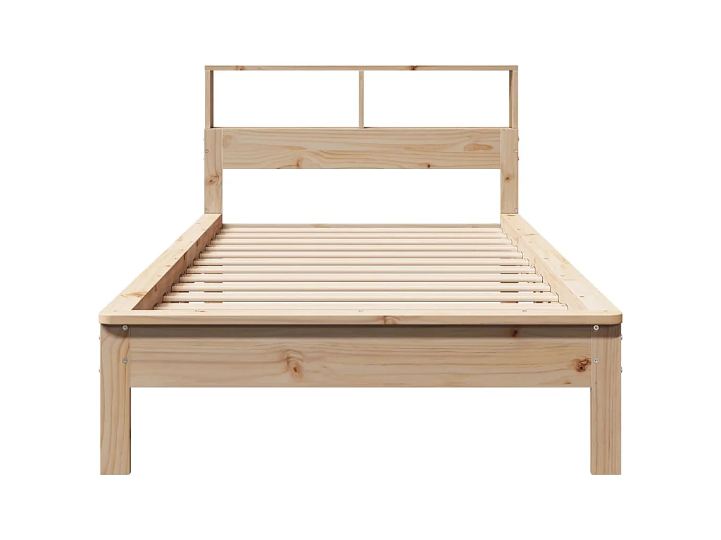 Bed met boekenkast zonder matras massief grenenhout 75x190 cm