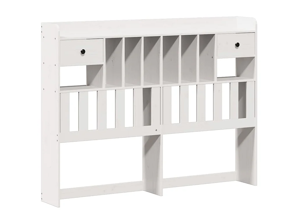 Lit bibliothèque sans matelas blanc 160x200 cm bois pin massif