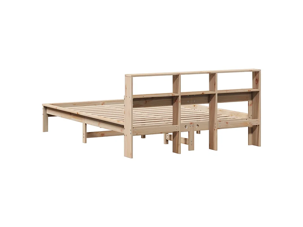 Lit bibliothèque sans matelas 120x190 cm bois de pin massif