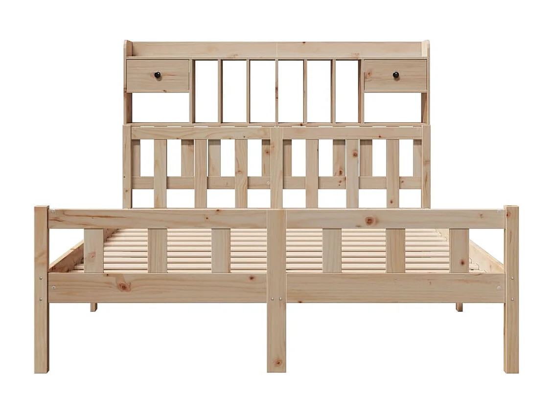 Letto Libreria senza Materasso 160x200 cm in Legno di Pino