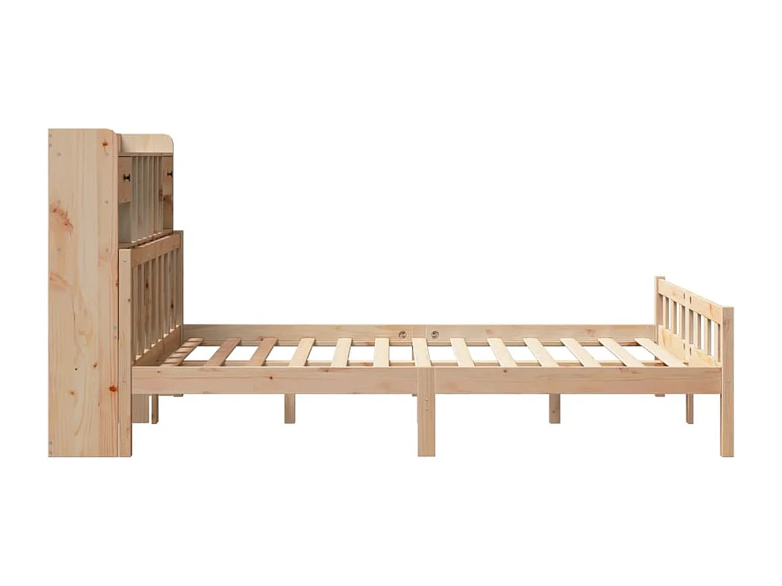 Letto Libreria senza Materasso 160x200 cm in Legno di Pino