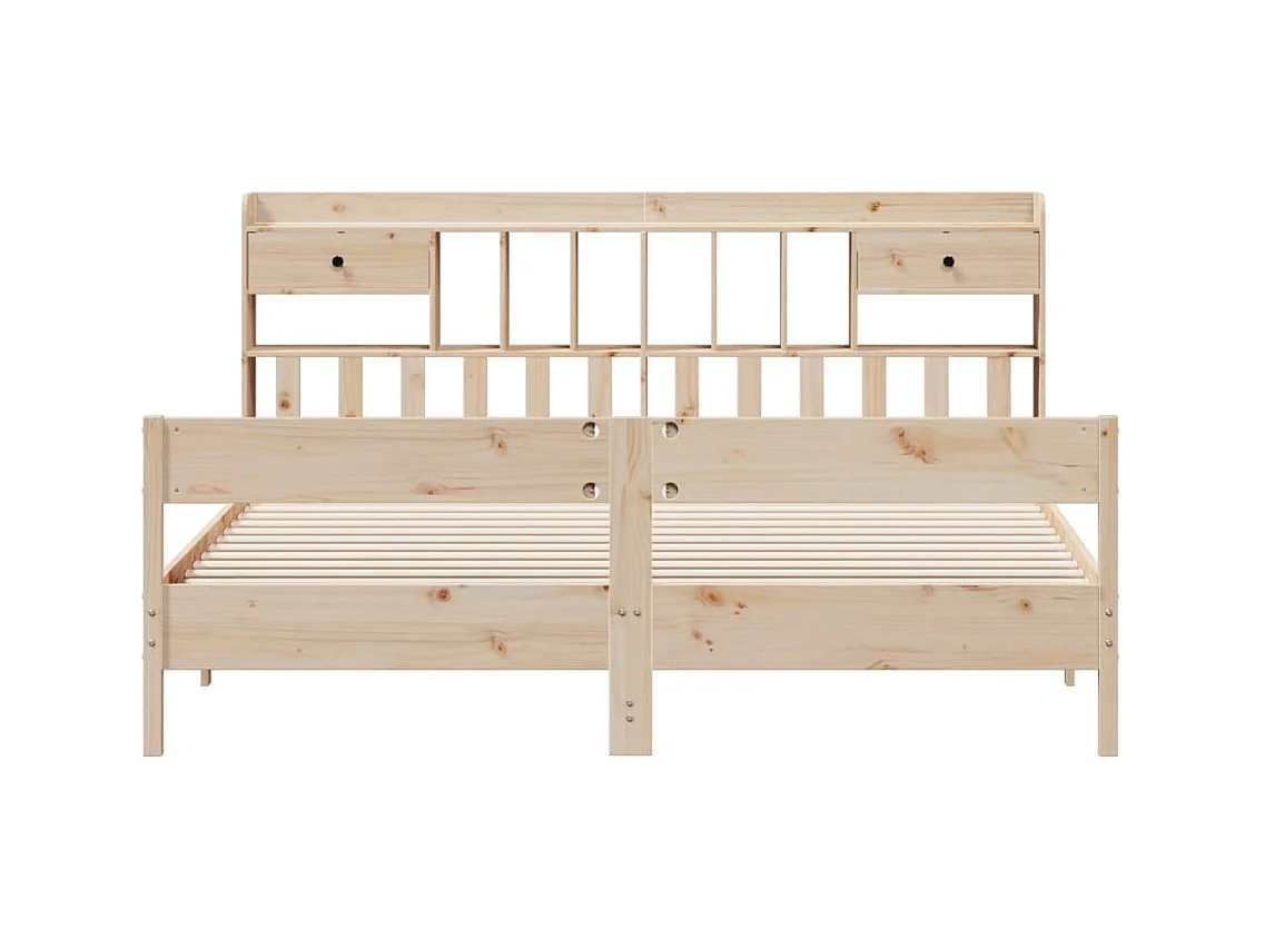 Cama com estante sem colchão 180x200 cm pinho maciço