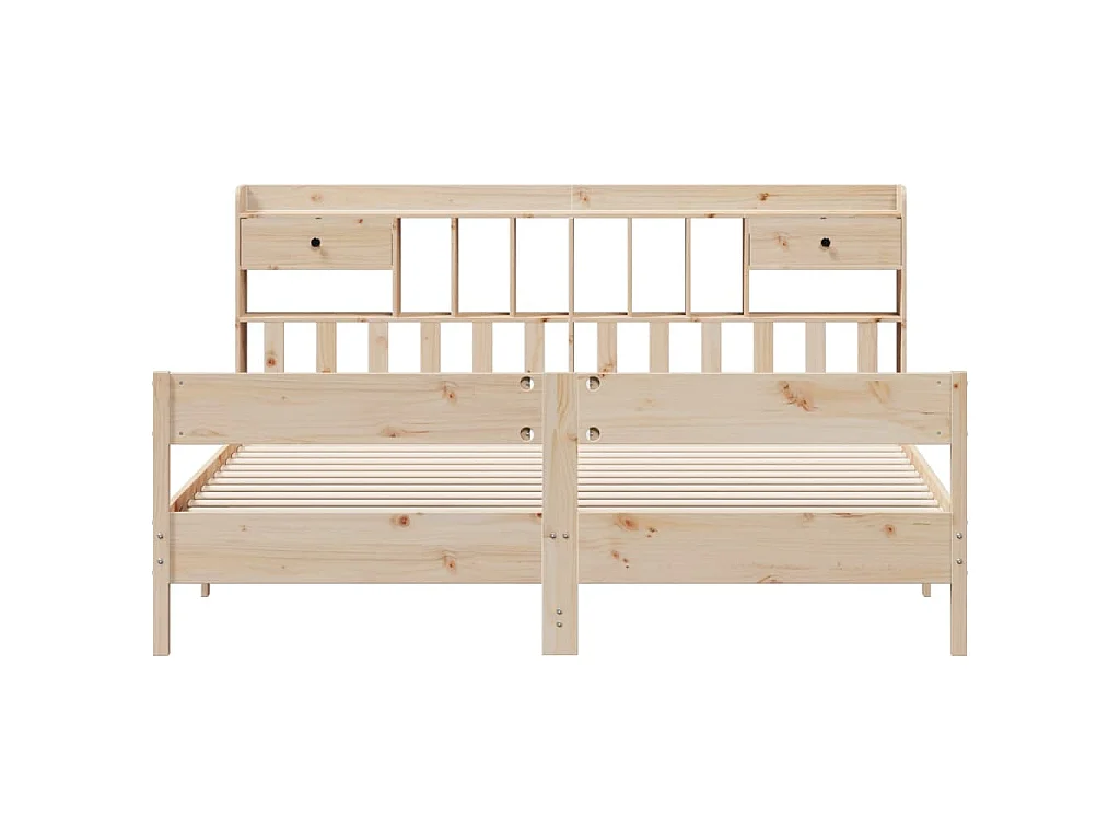 Bed met boekenkast zonder matras massief grenenhout 180x200 cm