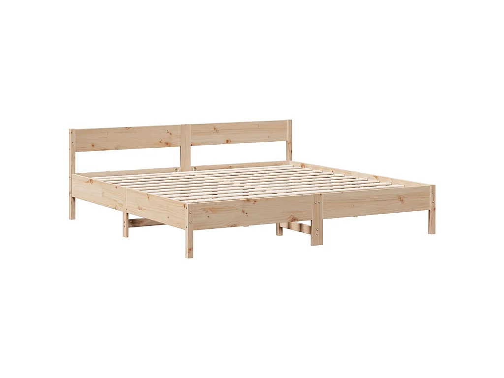 Bed met boekenkast zonder matras massief grenenhout 180x200 cm