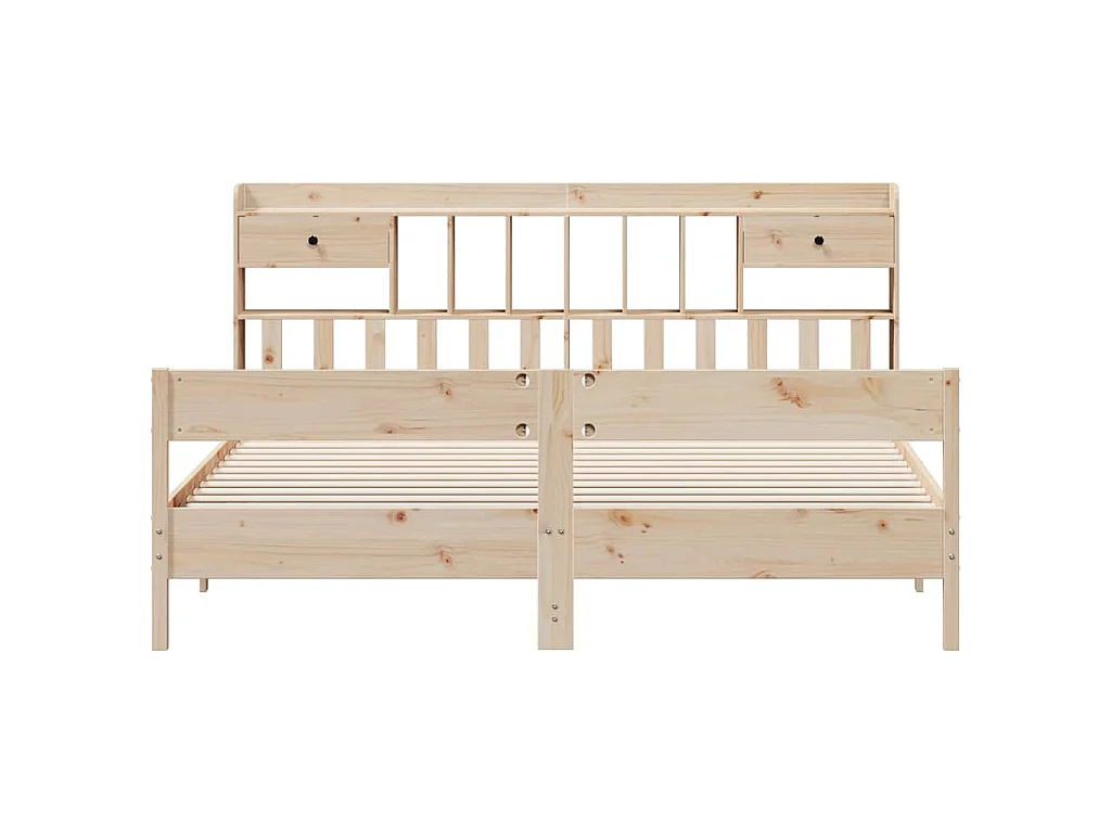 Bed met boekenkast zonder matras massief grenenhout 180x200 cm