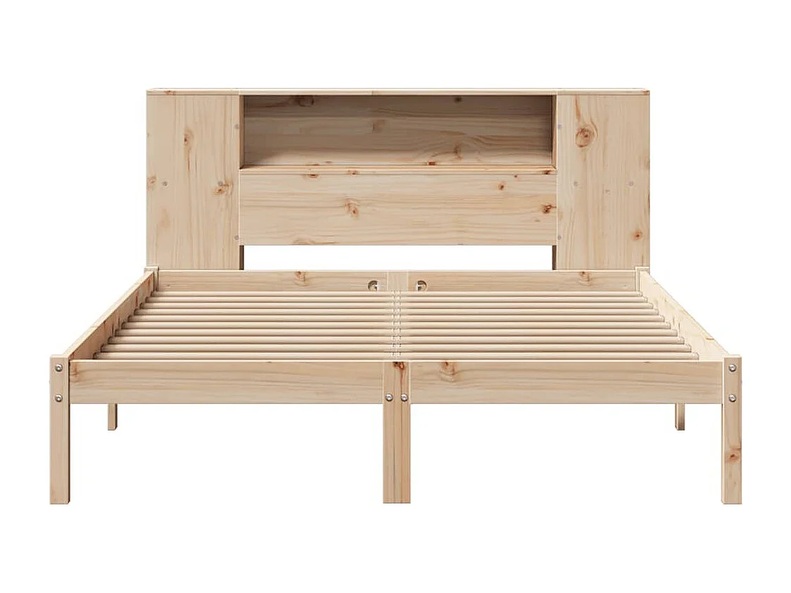 Bed met boekenkast zonder matras massief grenenhout 140x200 cm