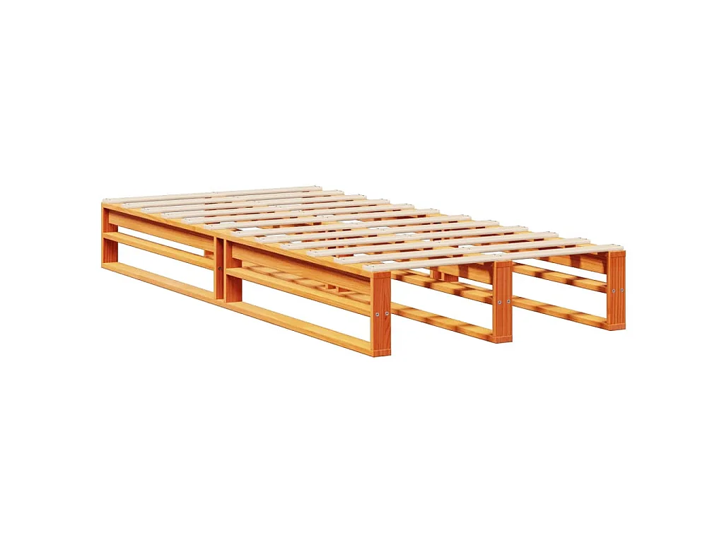 Letto Libreria senza Materasso Marrone Cera 100x200 cm Legno