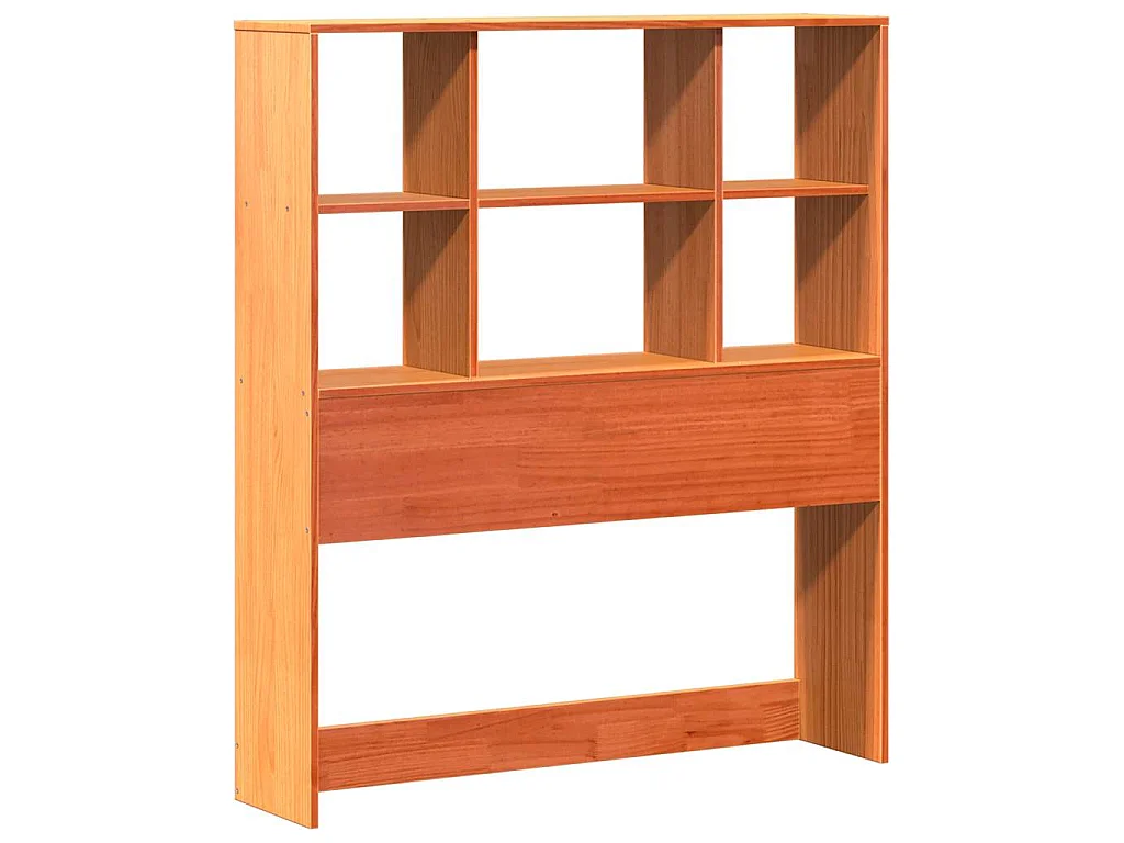 Bed met boekenkast zonder matras hout wasbruin 100x200 cm