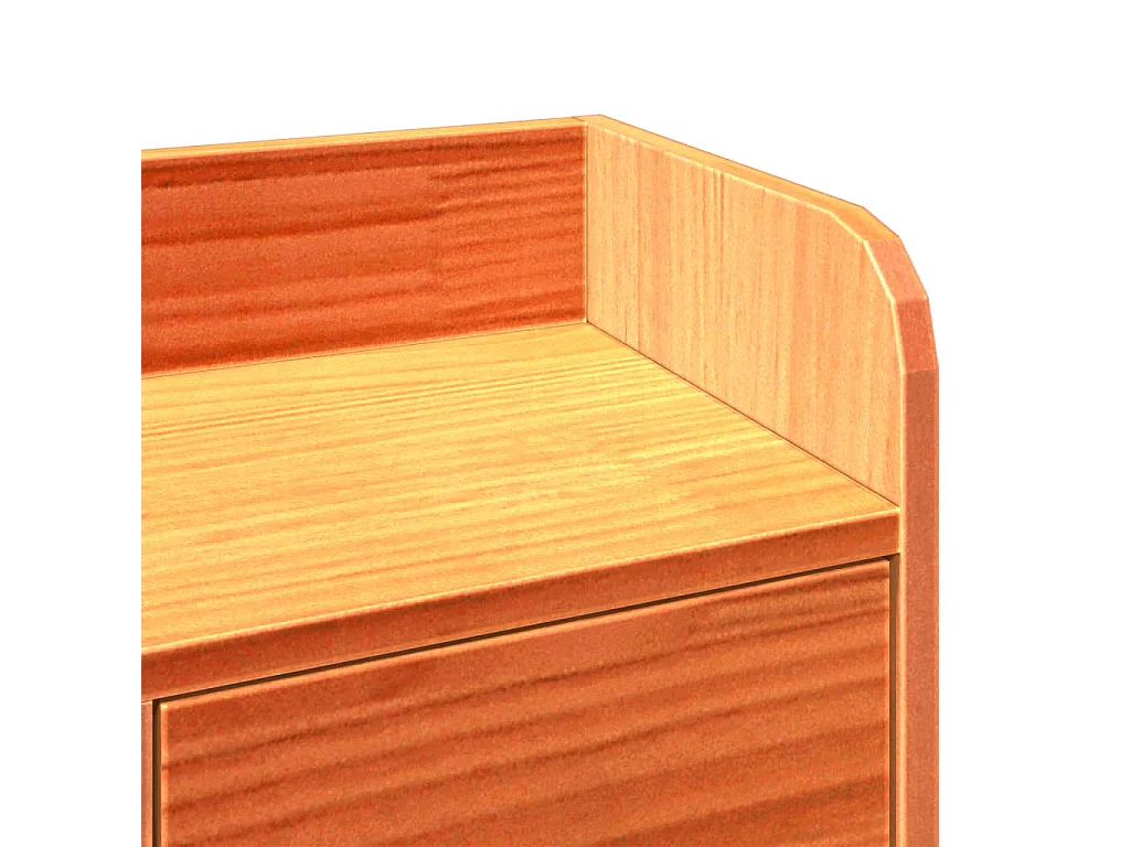 Letto Libreria senza Materasso Marrone Cera 140x200 cm in Pino