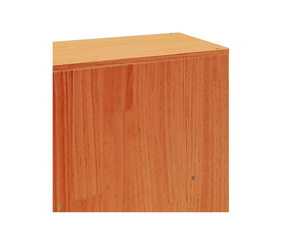 Lit bibliothèque sans matelas cire marron 180x200 cm pin massif