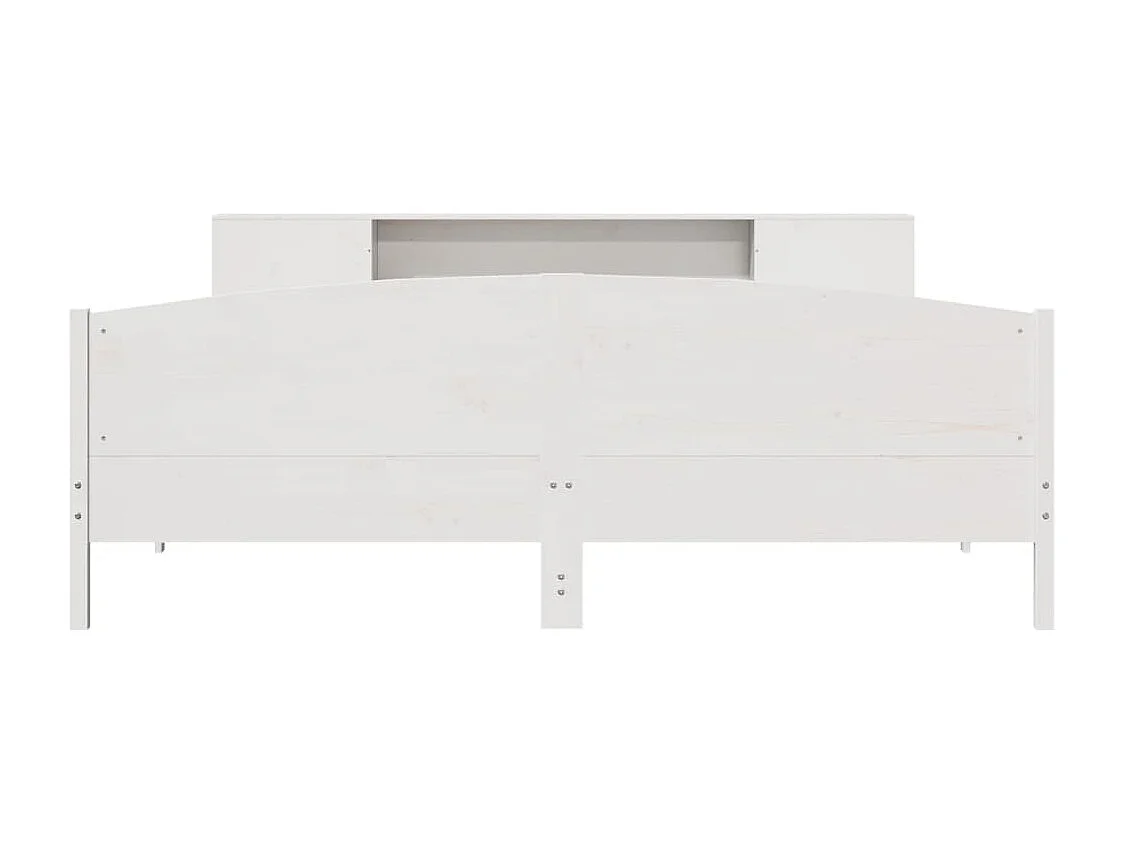 Bed met boekenkast zonder matras grenenhout wit 200x200 cm