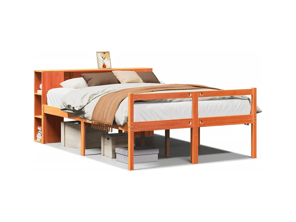 Massivholzbett ohne Matratze Wachsbraun 150x200 cm Massivholz