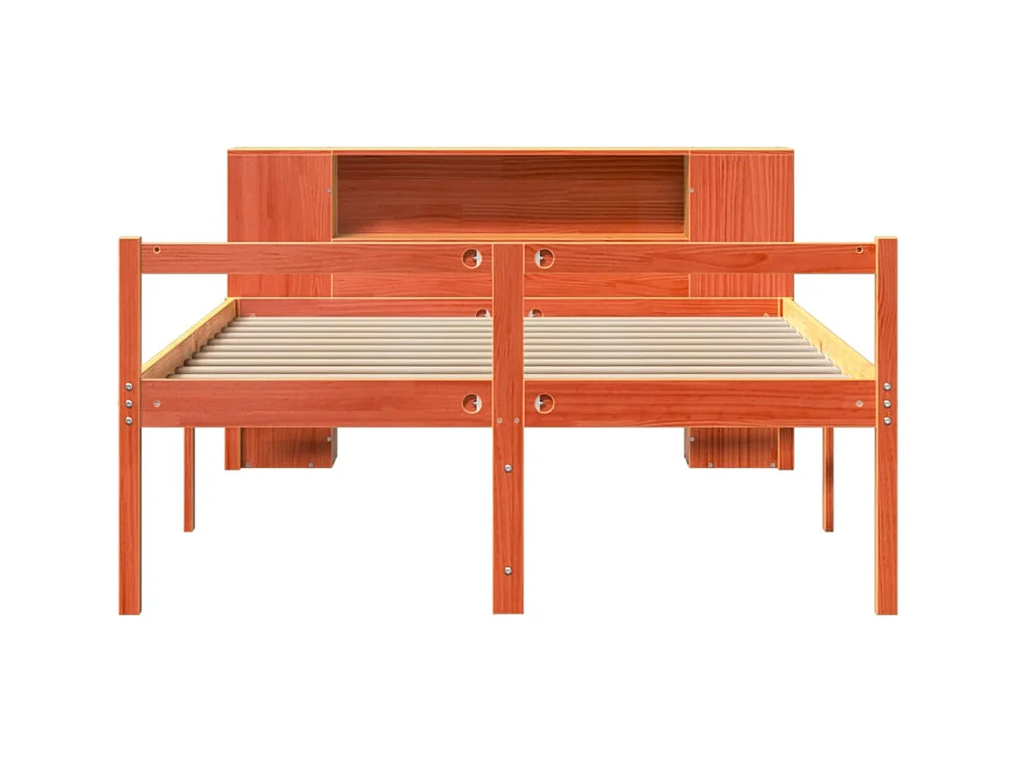 Massivholzbett ohne Matratze Wachsbraun 150x200 cm Massivholz