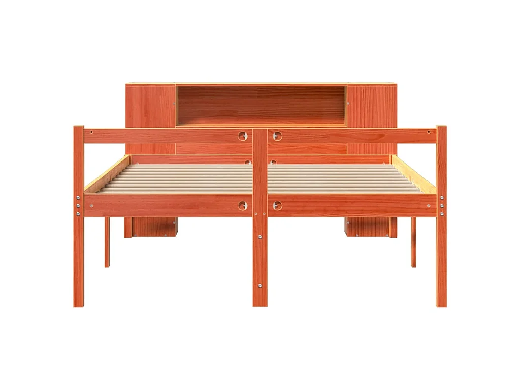 Letto Libreria senza Materasso Marrone Cera 150x200 cm Legno