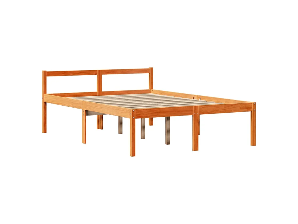 Letto Libreria senza Materasso Marrone Cera 150x200 cm Legno