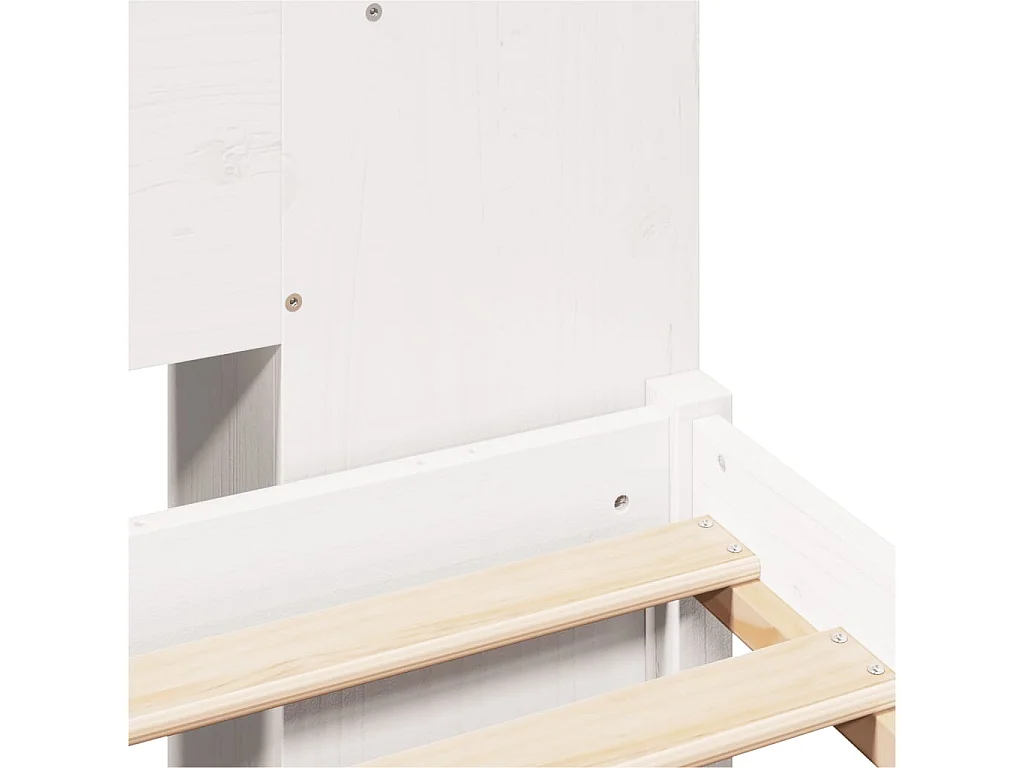 Cama com estante sem colchão 160x200 cm pinho maciço branco