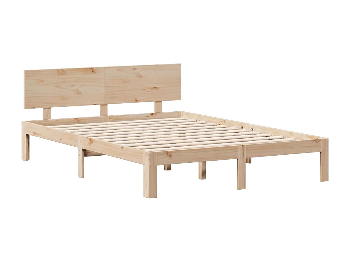 Lit bibliothèque sans matelas 140x190 cm bois de pin massif
