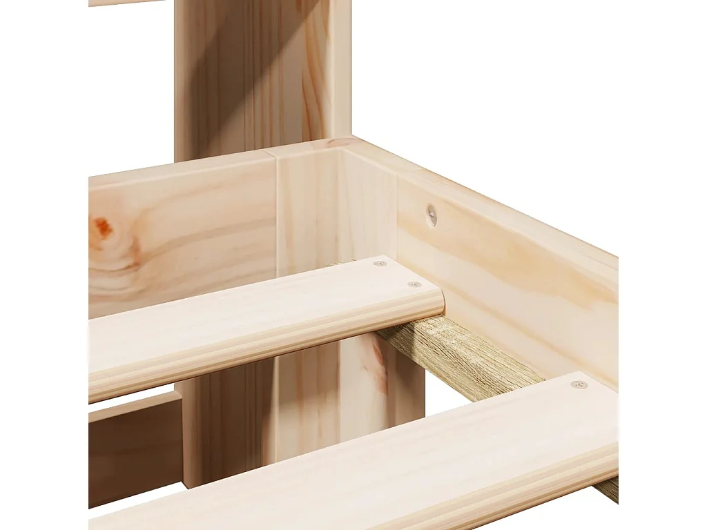 Lit bibliothèque sans matelas 140x190 cm bois de pin massif