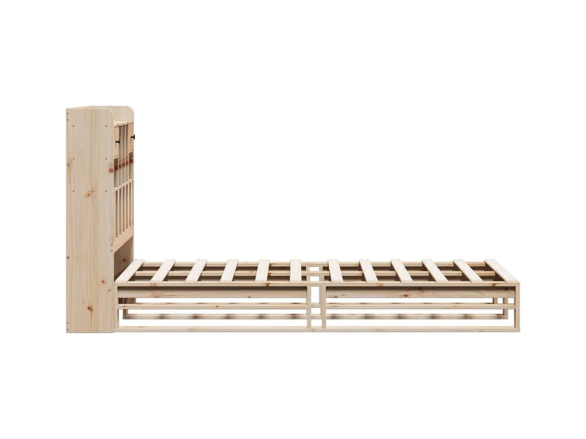 Lit bibliothèque sans matelas 90x200 cm bois de pin massif