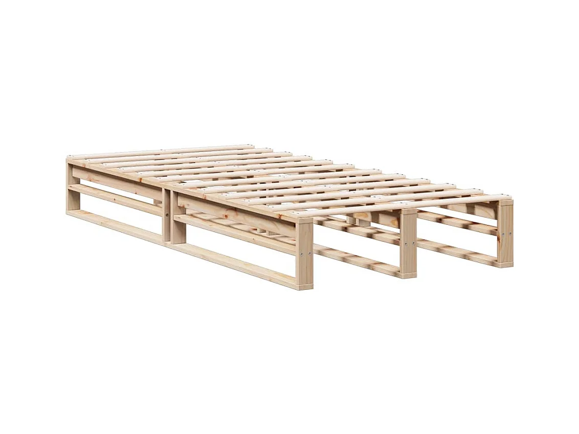 Lit bibliothèque sans matelas 90x200 cm bois de pin massif
