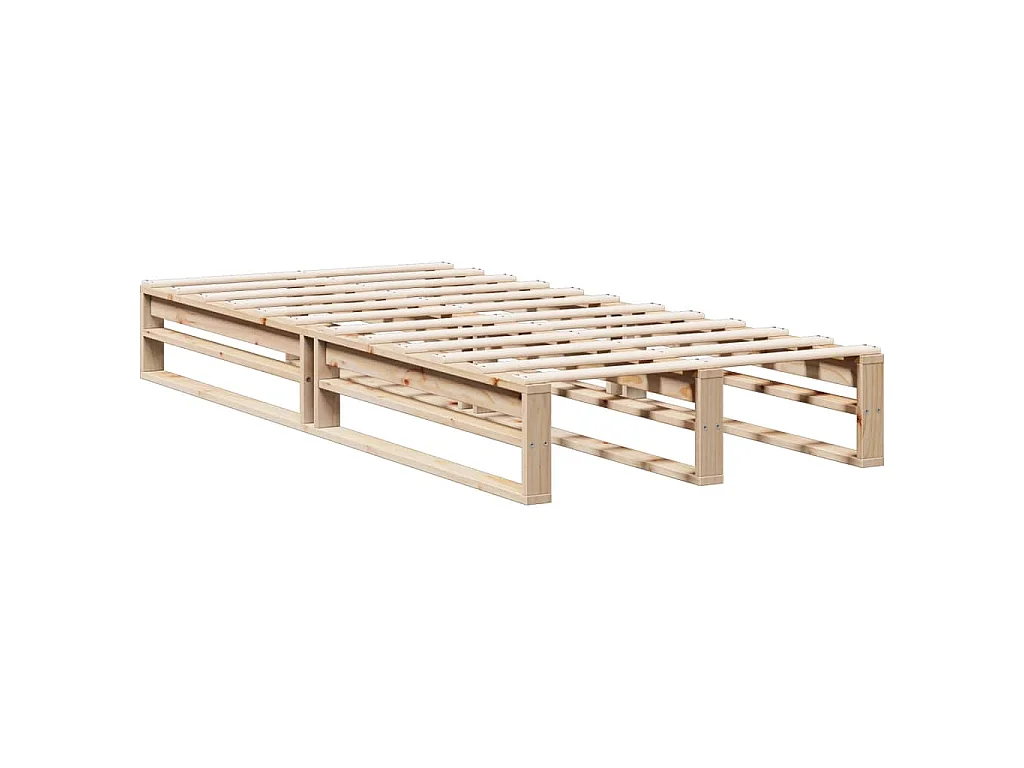 Lit bibliothèque sans matelas 90x200 cm bois de pin massif