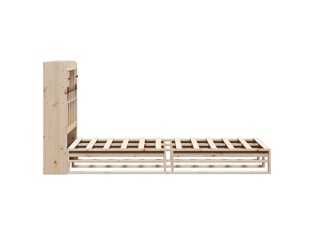 Lit bibliothèque sans matelas 90x200 cm bois de pin massif