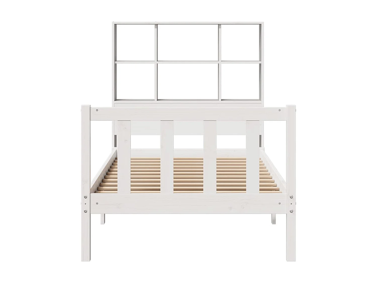 Letto Libreria senza Materasso Bianca 90x200 cm Legno di Pino