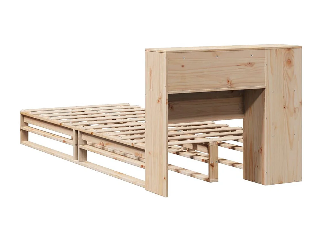Lit bibliothèque sans matelas 100x200 cm bois massif