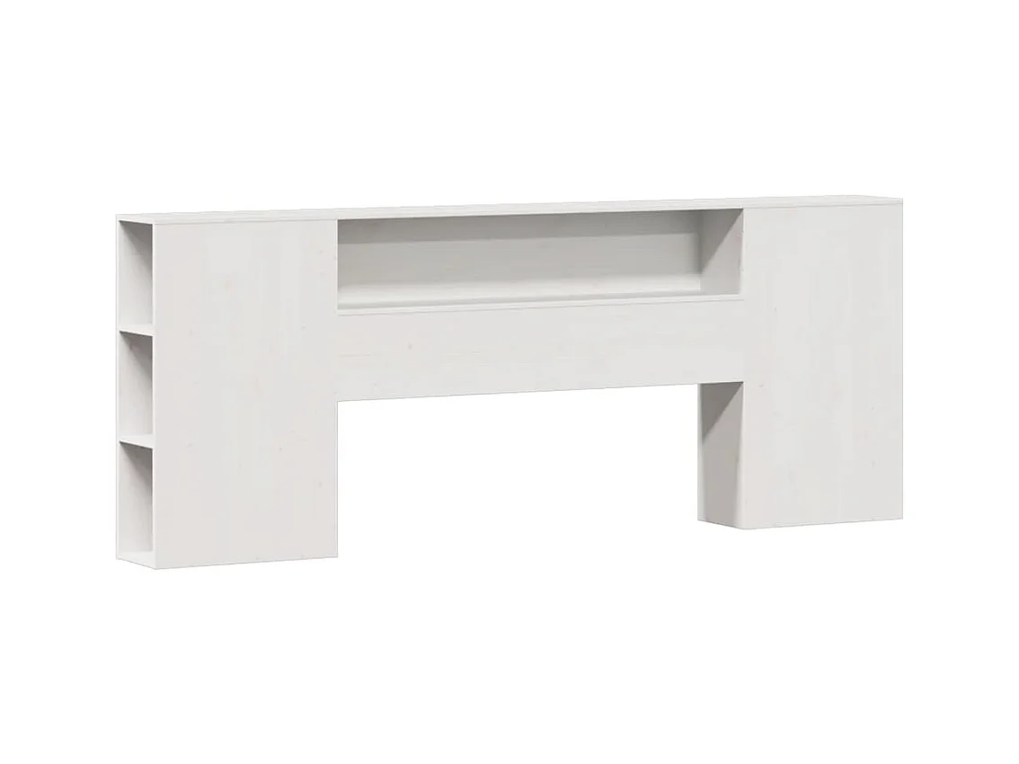 Lit bibliothèque sans matelas blanc 180x200 cm bois pin massif