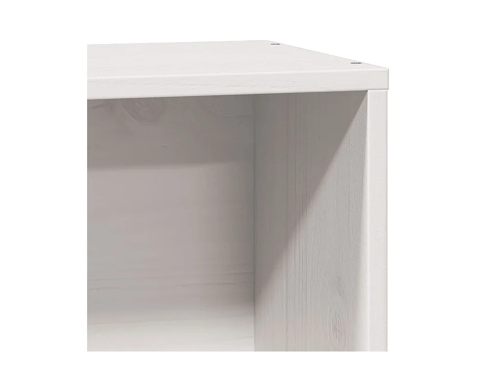 Lit bibliothèque sans matelas blanc 90x200cm bois de pin massif