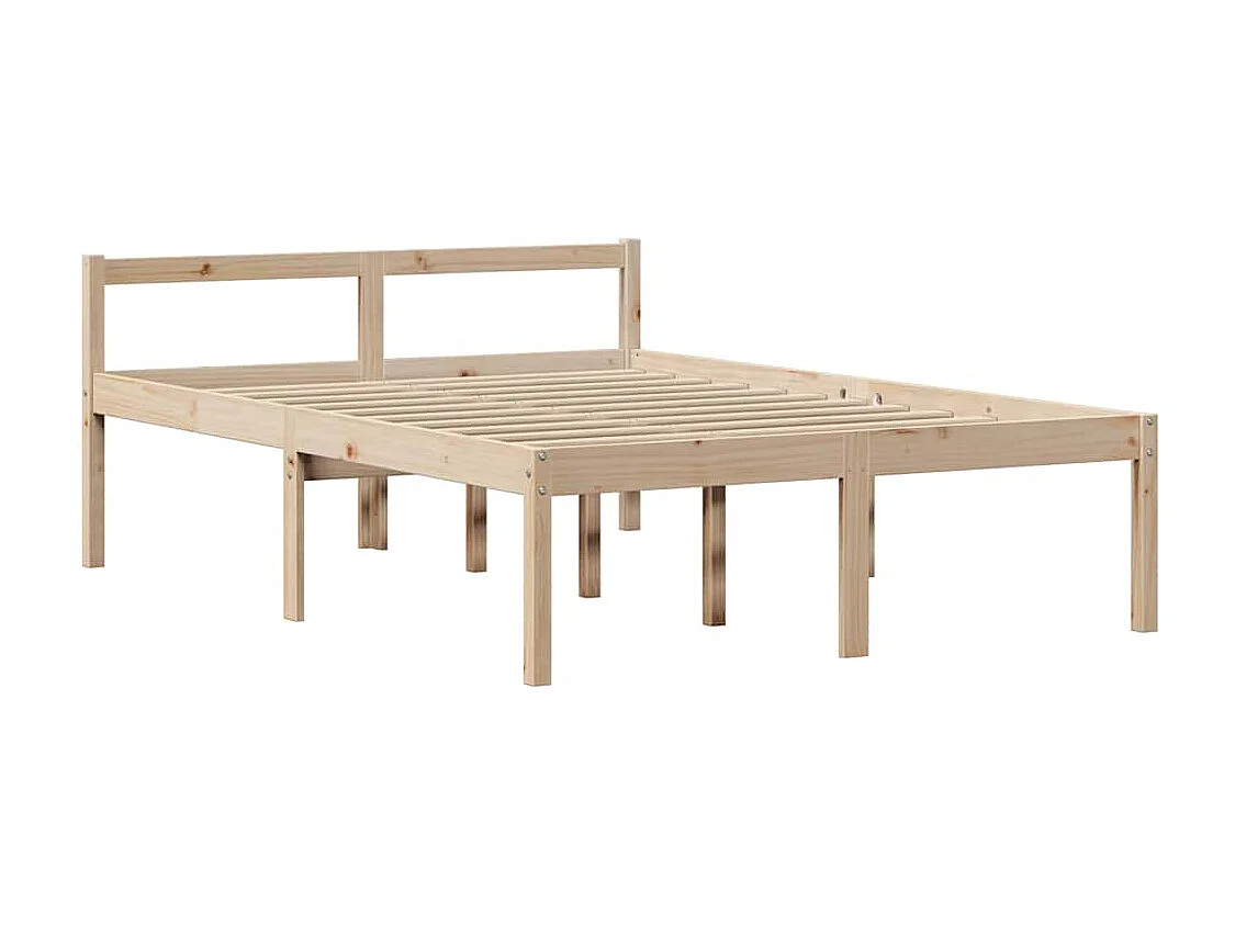 Bed met boekenkast zonder matras massief grenenhout 140x190 cm