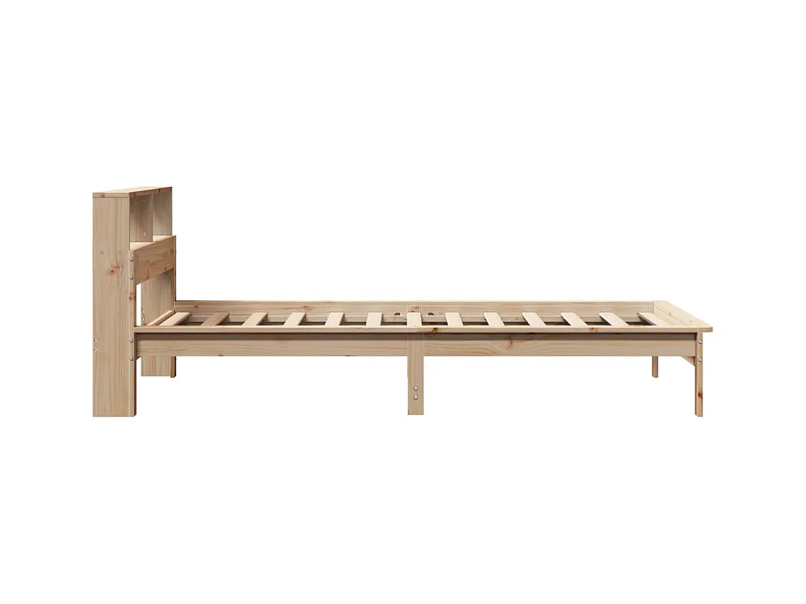 Massivholzbett mit Regal ohne Matratze 90x190 cm Kiefer