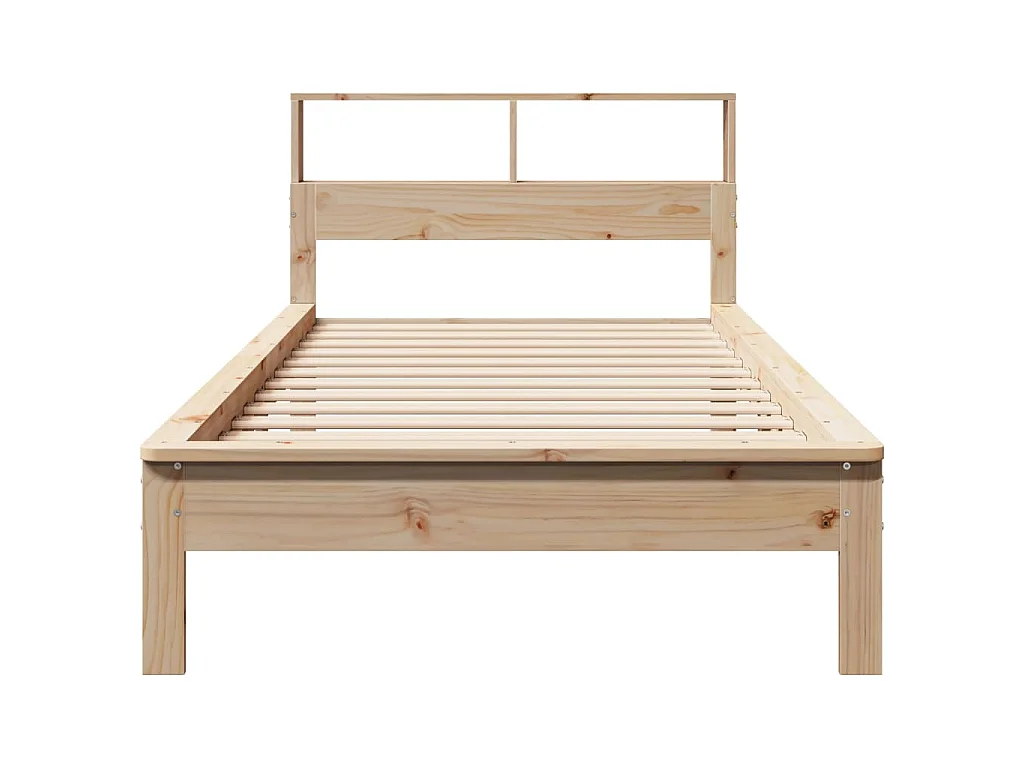 Lit bibliothèque sans matelas 90x190 cm bois de pin massif