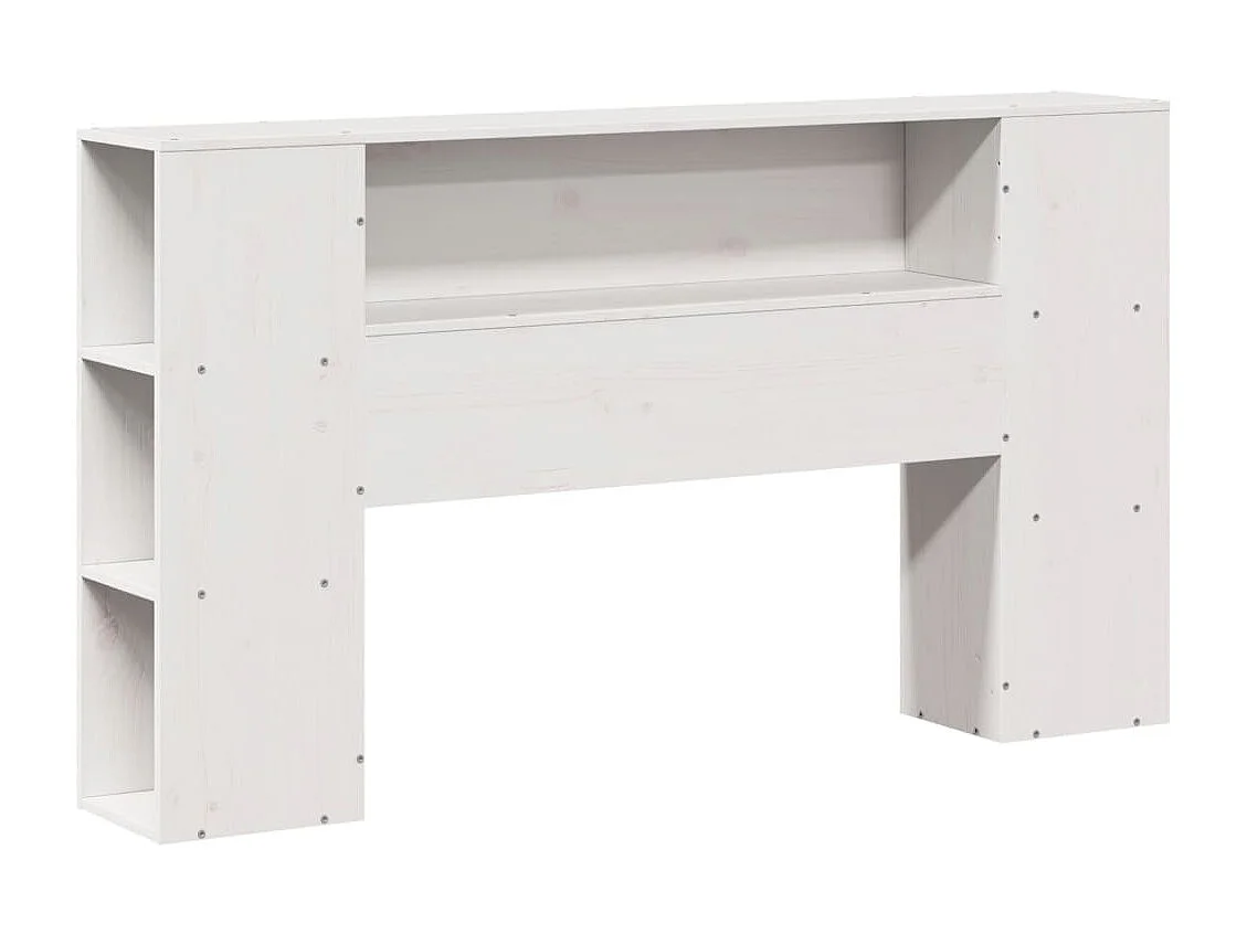 Lit bibliothèque sans matelas blanc 150x200 cm bois pin massif
