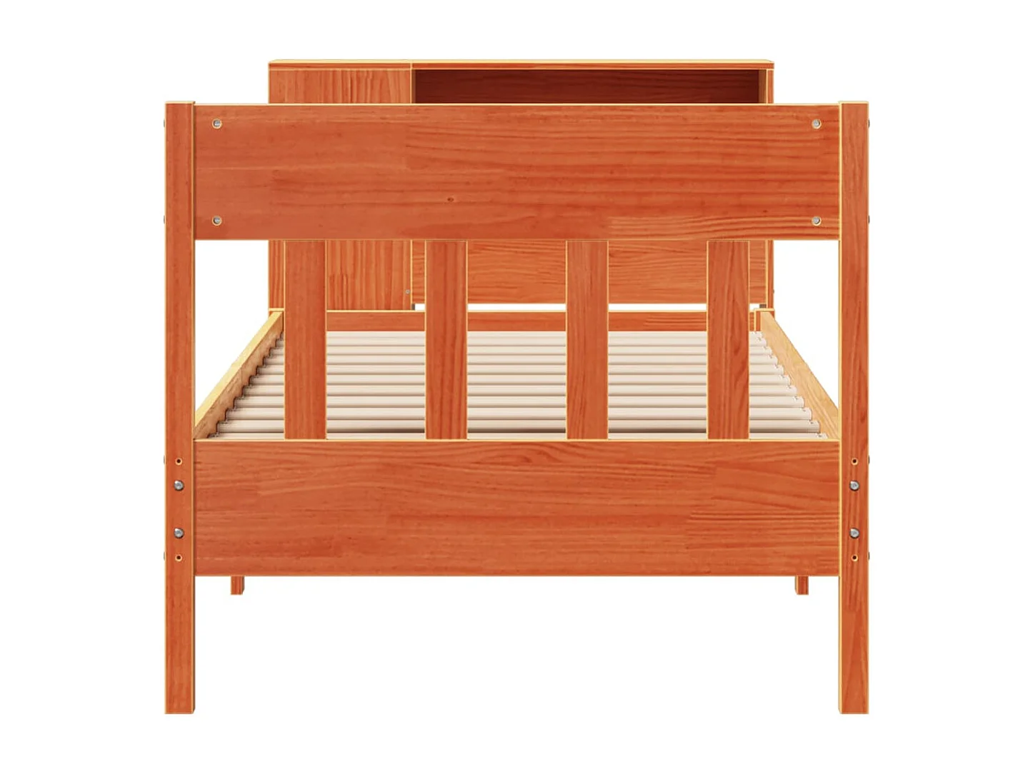 Letto Libreria senza Materasso Marrone Cera 75x190 cm in Pino