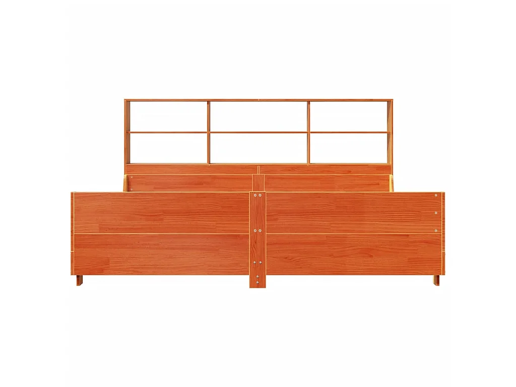 Cama sem colchão 200x200 cm madeira maciça castanho-mel