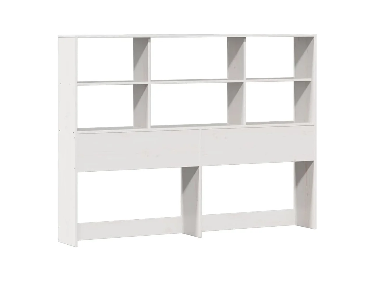 Lit bibliothèque sans matelas blanc 160x200 cm bois pin massif