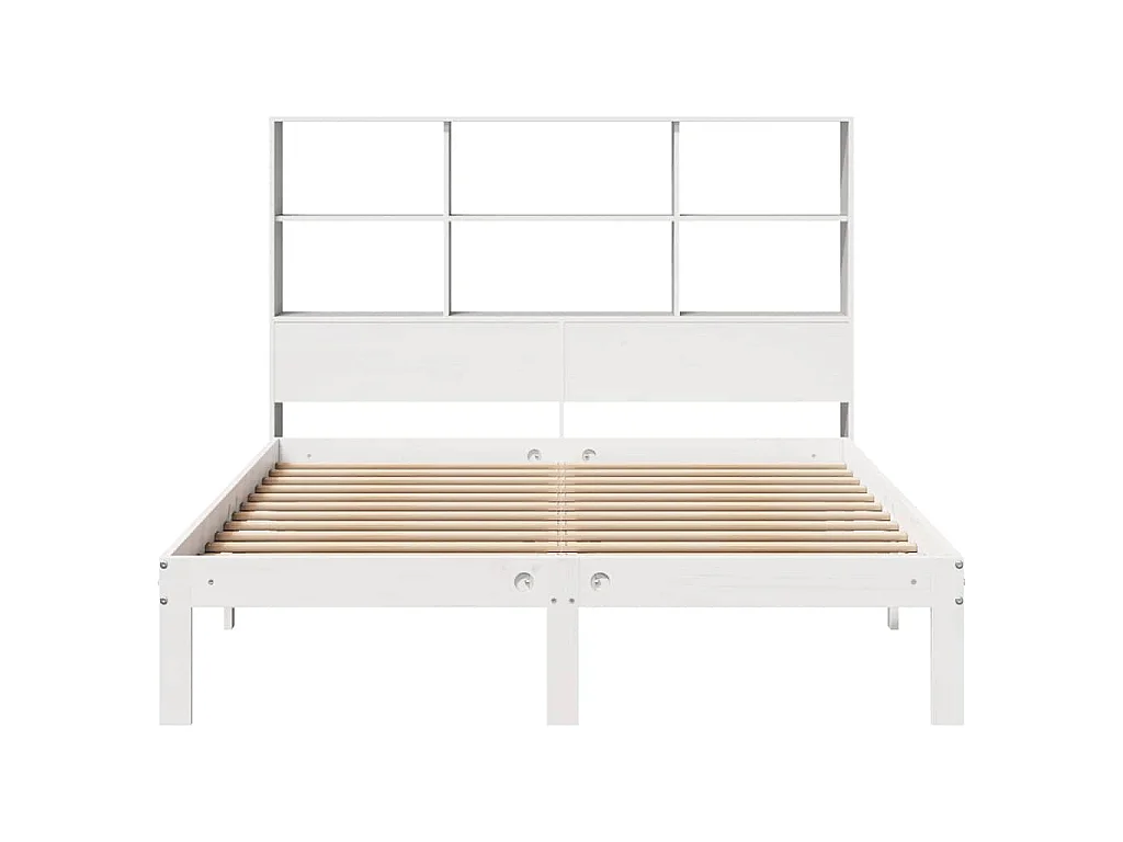 Letto Libreria senza Materasso Bianco 160x200 cm Legno di Pino