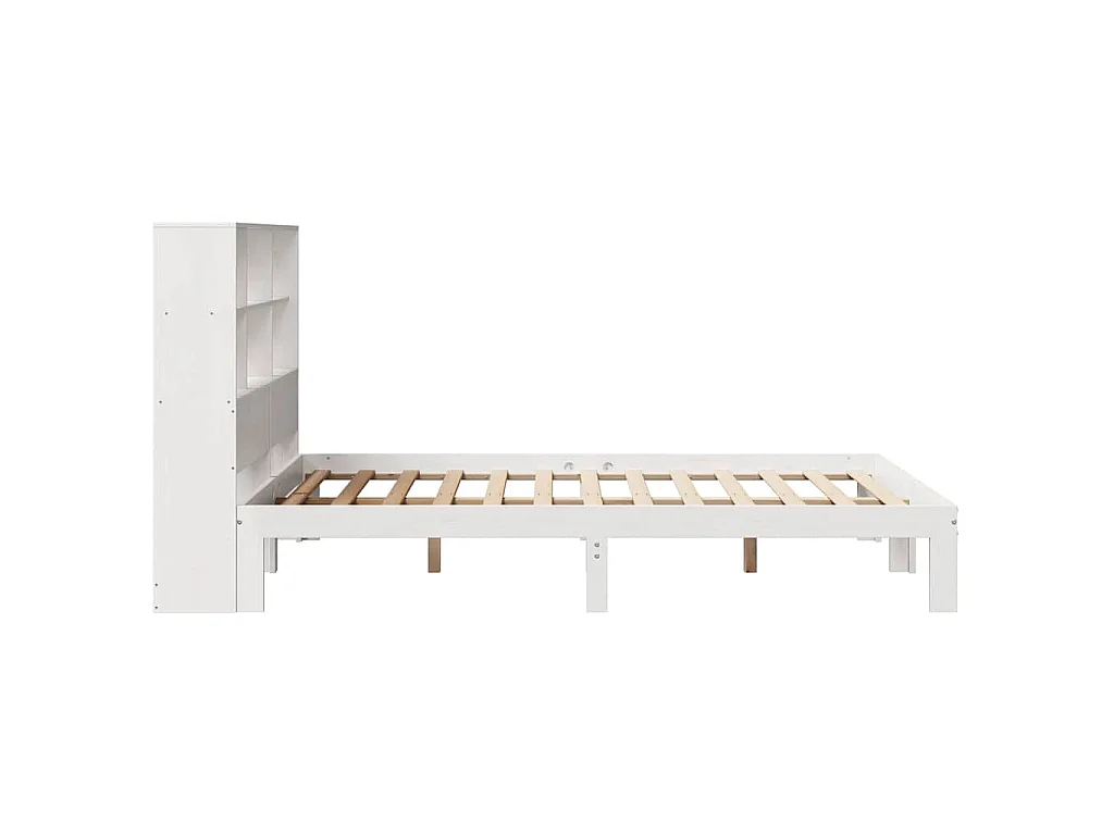 Letto Libreria senza Materasso Bianco 160x200 cm Legno di Pino