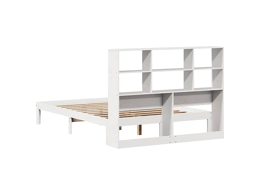 Letto Libreria senza Materasso Bianco 160x200 cm Legno di Pino