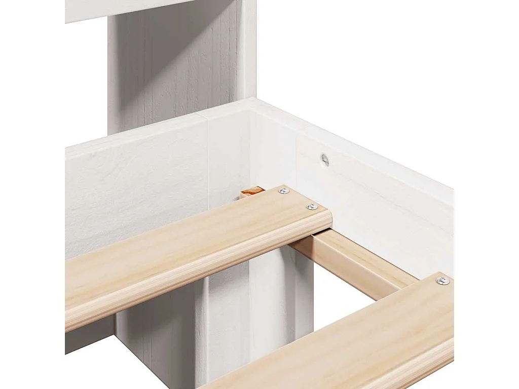 Letto Libreria senza Materasso Bianco 160x200 cm Legno di Pino
