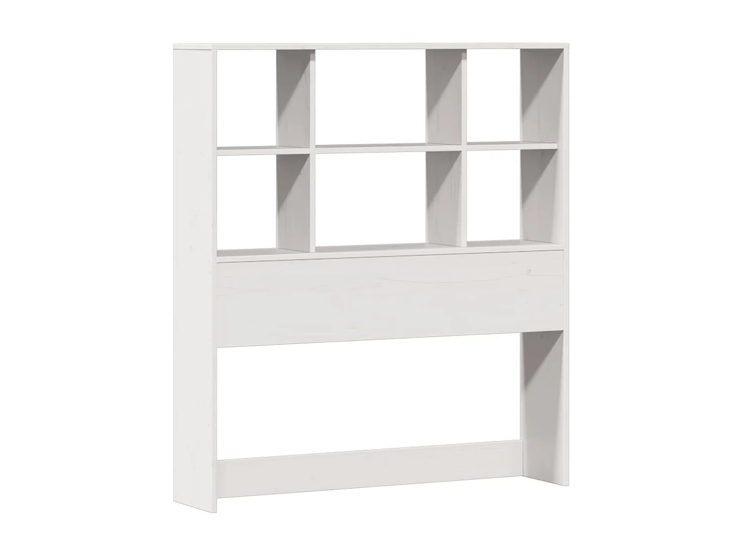 Lit bibliothèque sans matelas blanc 90x190cm bois de pin massif