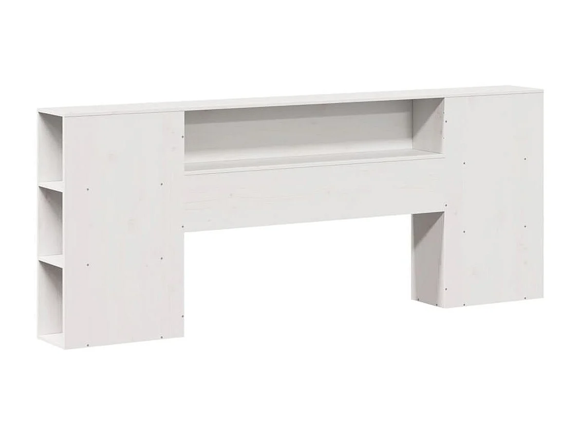 Cama con estantería sin colchón madera maciza blanca 180x200 cm