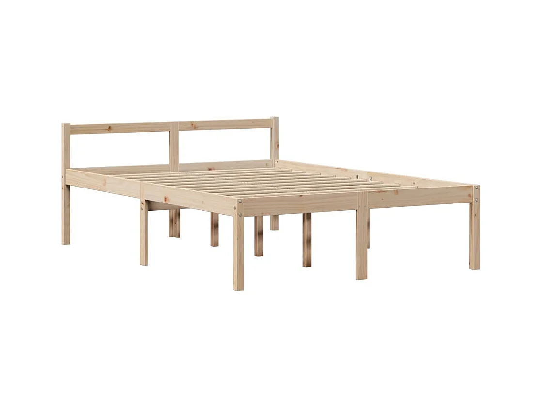 Massivholzbett mit Regal ohne Matratze 120x190 cm Kiefer